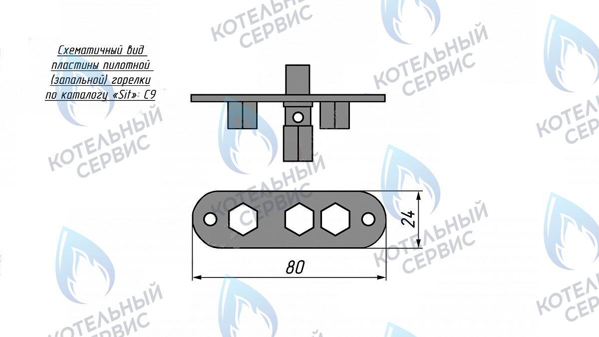 Пилотная горелка (100) Ø6мм (аналог "Sit" 0.160.105)