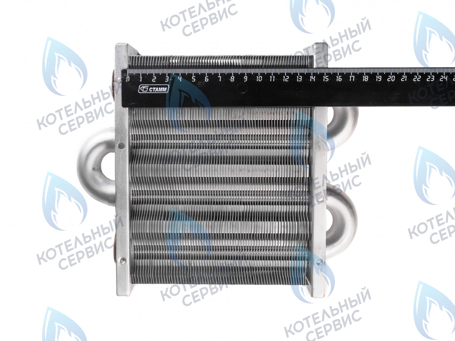 Теплообменник первичный основной (без фитингов) 142мм 67 FIN (100 HSG/ICH/MSC) DAEWOO (3318111100, 3318111120)
