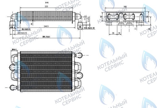 Теплообменник битермический  (37405340, 39837665) FERROLI