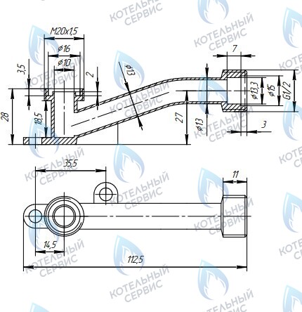 Трубка присоединительная Vektor Star 10л, Zanussi L=10см